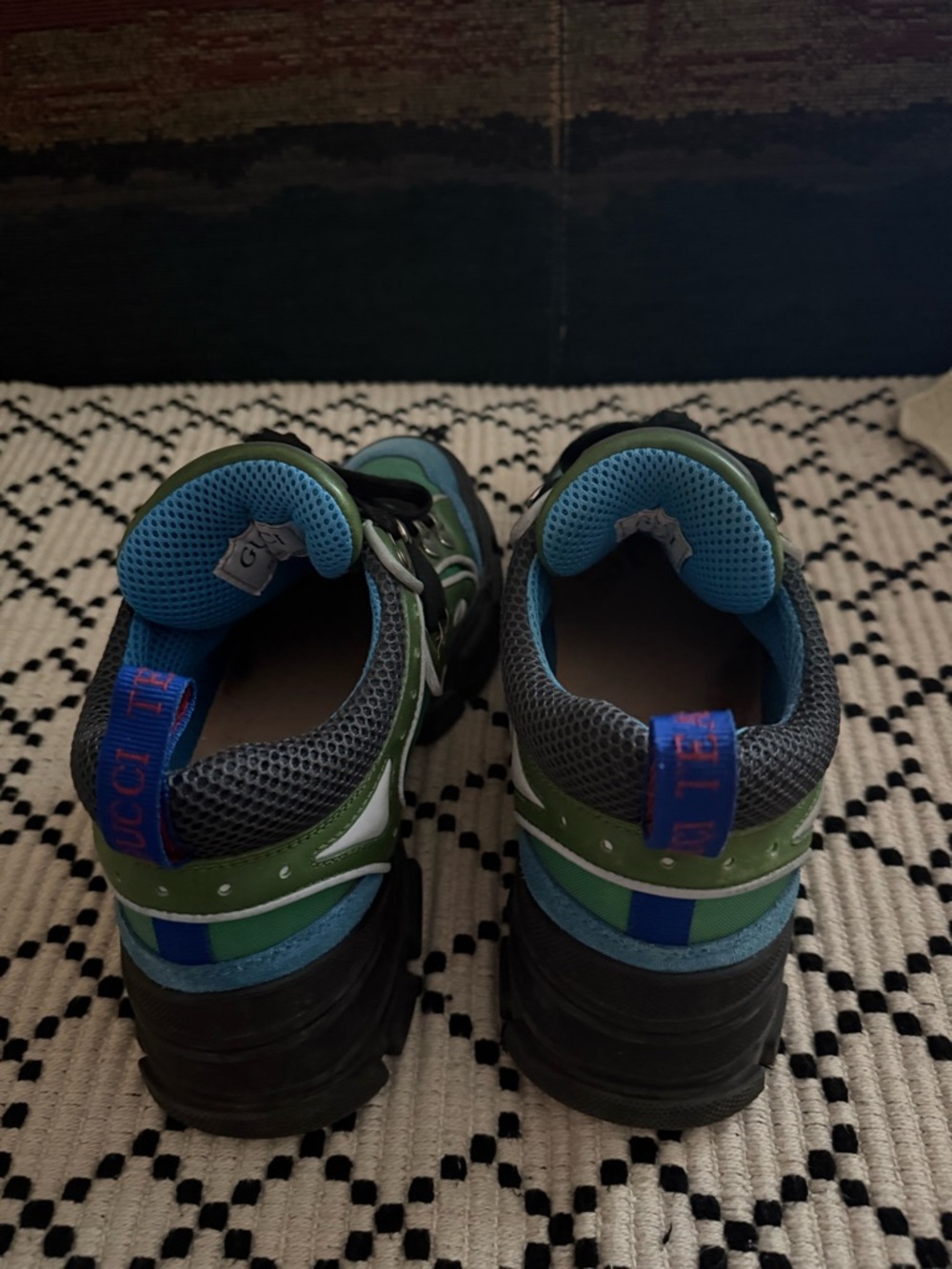 Gucci Green, Blue & Black Trail Runner Sneakers - Picture 3 of 5